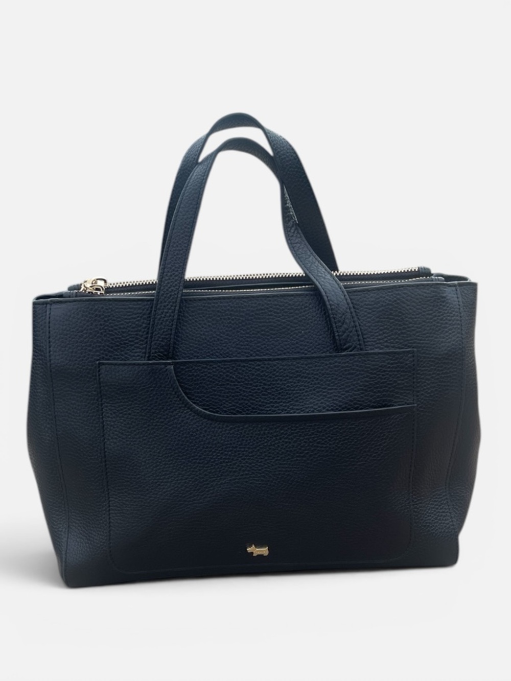Radley London Black Pebble Leather Tote Bag with Gold Hardware - Modern